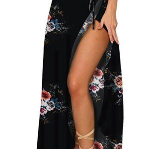 Floral Tie Waist Wrap Skirt